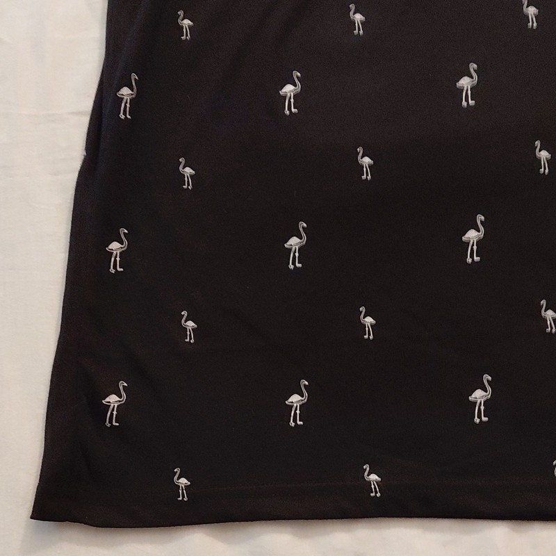 GALAXY by HAWK Woman's XL Black Tank Top Flamingo Print Cotton Blend Sleeveless gallery