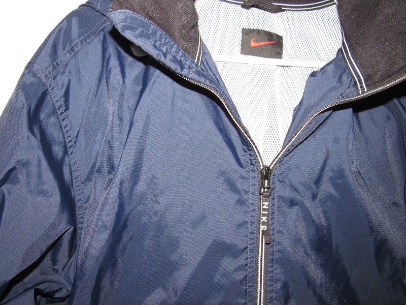 NIKE Golf Wind Rain Jacket Pullover Hooded Lined Toggle Waist Pockets Blue LARGE gallery