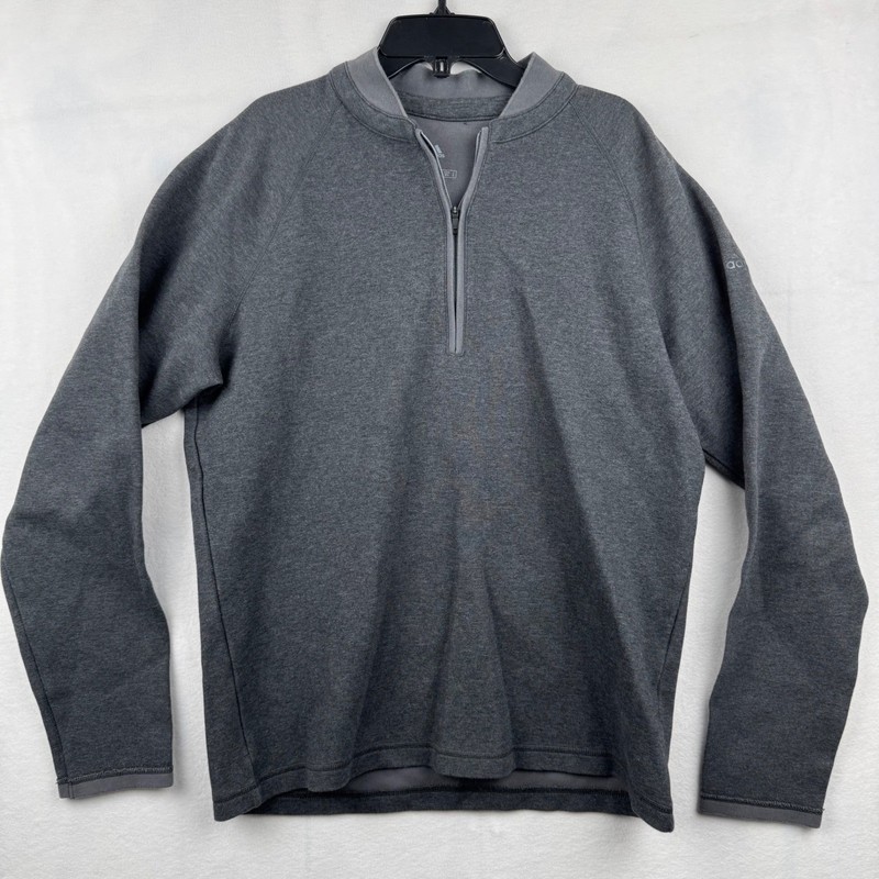 Adidas Gray Pullover Quarter Zip Long Sleeve Athletic Shirt Mens Medium gallery