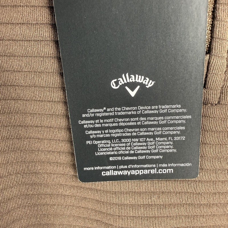 Callaway Sweatshirt Mens 2XL Brown Opti-Dri Quarter Zip Golf UPF 50 Pullover gallery
