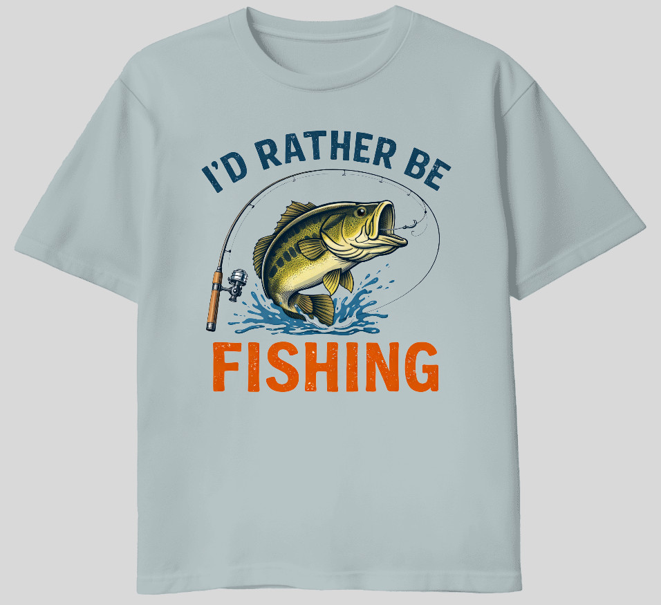 I’d Rather Be Fishing T-Shirt – Funny Fishing Tee for Anglers gallery