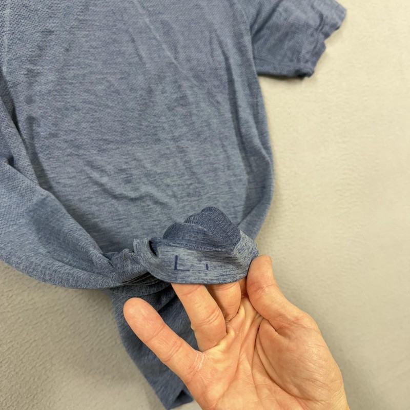 Lululemon Shirt Mens Large Blue Short Sleeve Lightweight Running Performance Top gallery
