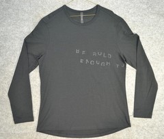 Lululemon 5 Year Basic Long Sleeve Mantra Mens Large Heathered Black lightweight