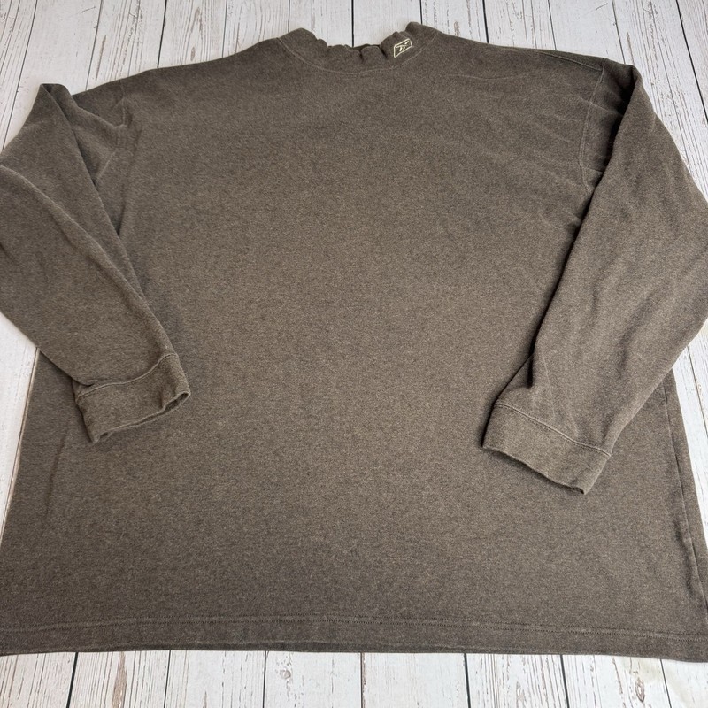 Vintage Y2K Reebok Embroidered Logo Long Sleeve Turtleneck Shirt Mens XL Brown gallery