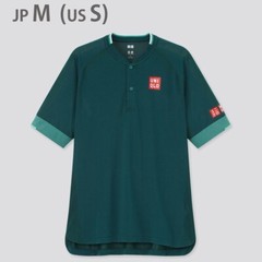 Roger Federer UNIQLO 2021 Qatar Open Tennis RF Henley Shirt M Dry-EX Japan NEW