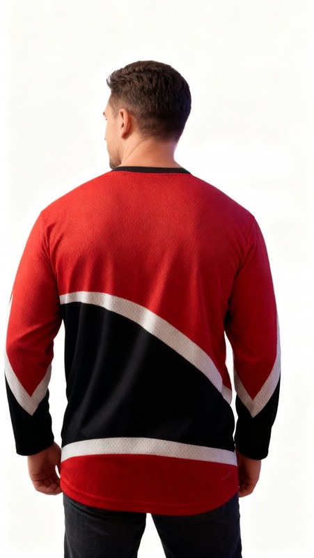 ​VKM Venus Vintage Hockey Jersey Adult Medium Red Black White Made In Canada gallery