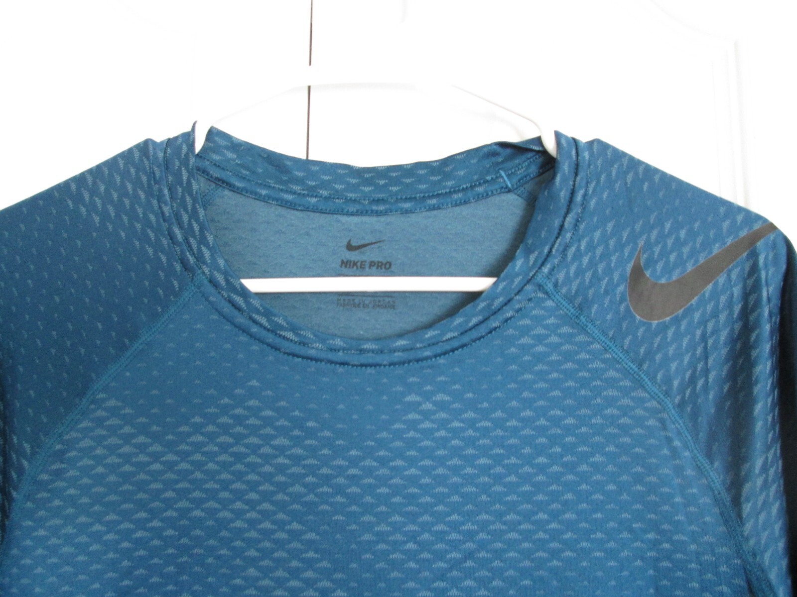 Nike Pro Loose Fit Dri-fit Athletic Running Workout Shirt Men's L Blue Geometric gallery