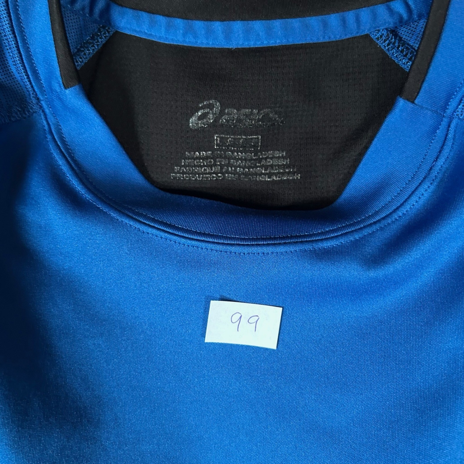 Asics Mens Blue Performance Running Shirt Short Sleeve Mesh Back Size Large gallery