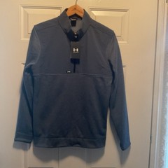 Under Armour Layer Drive Storm 1/2 Zip Grey Pullover Golf Mens Small New w Tag