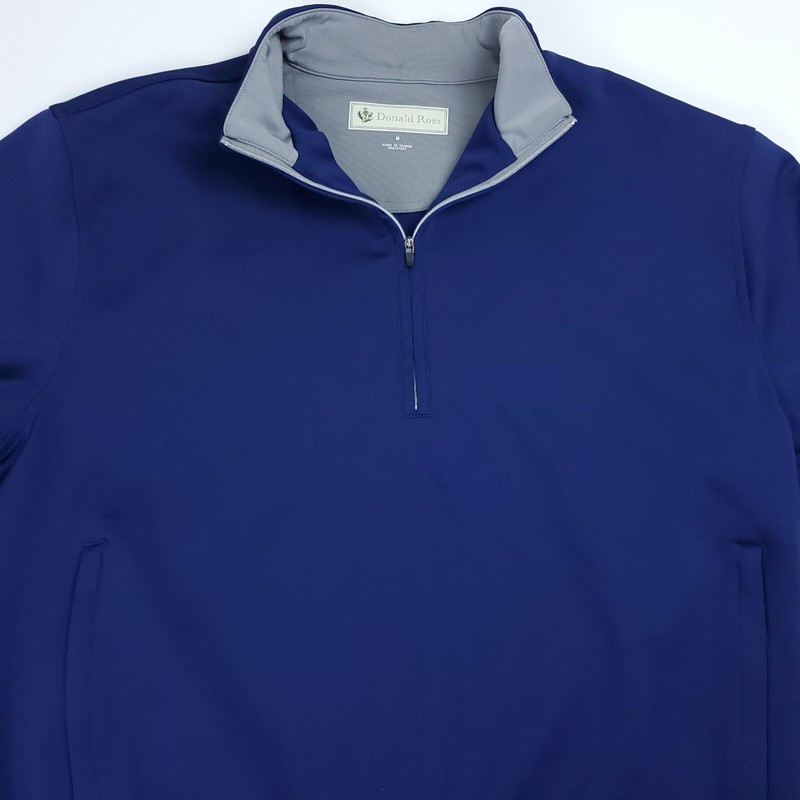 Medium DONALD ROSS POLYESTER SPANDEX 1/4 ZIP GOLF PULLOVER Navy Blue gallery