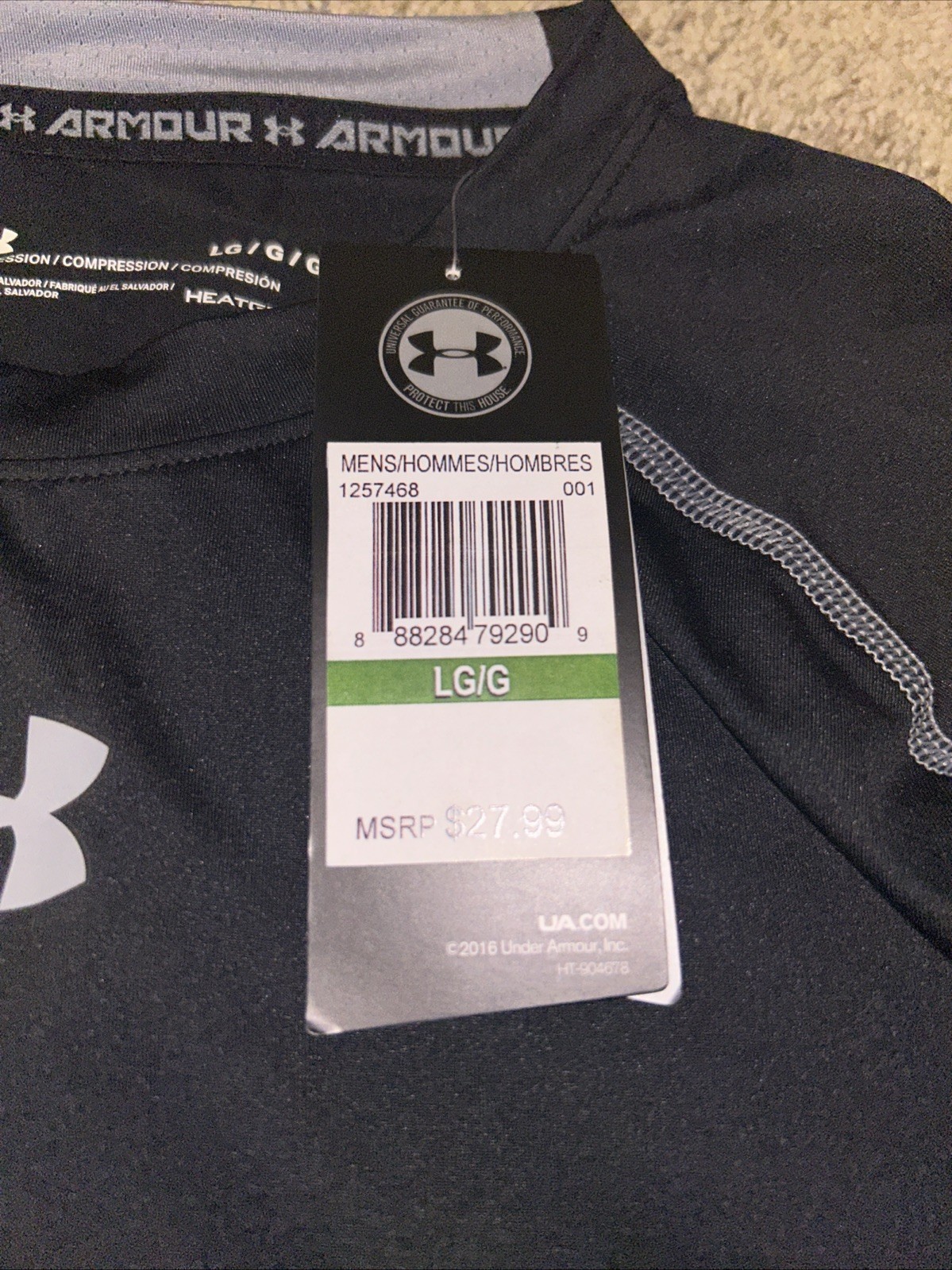 NWT Under Armour UA HeatGear Compression T-Shirt Short Sleeve Black Men's Large gallery