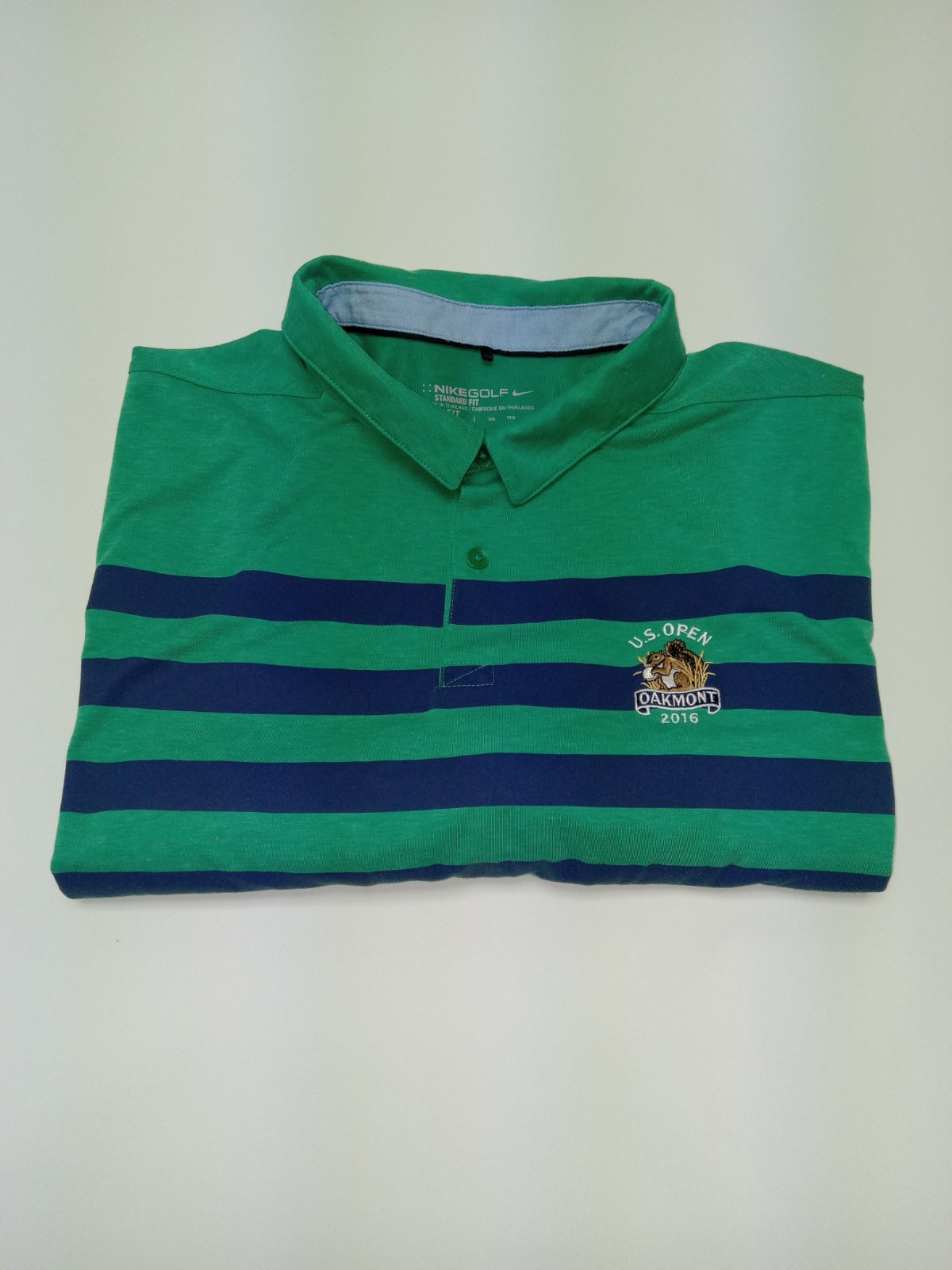 2016 U.S. Open Oakmont Nike Golf Polo Shirt Dri Fit Mens XXL Green Short Sleeve gallery