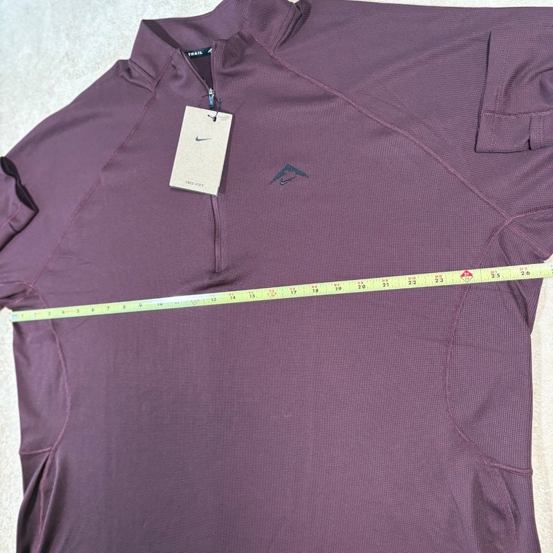 Nike Trail Running Top Men's XXL Maroon Dri-FIT 1/2-Zip -FV9994-652 gallery