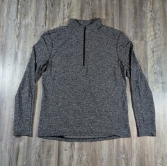 Lululemon Mens Large Surge Warm 1/2 Zip Heather Black Long Sleeve Athletic