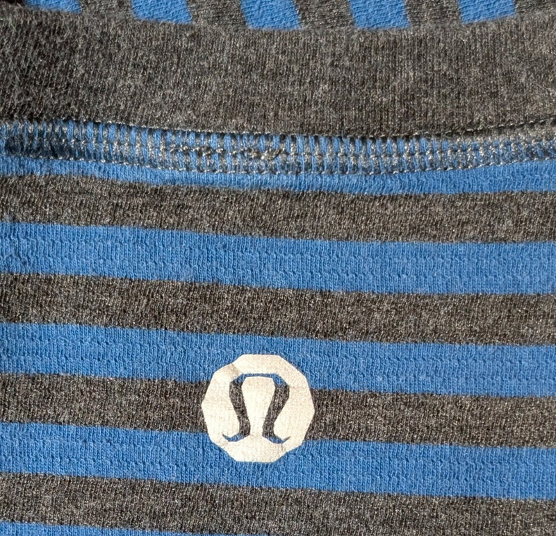 Lululemon Binary Crew Rugged Blue Heathered Black / Heathered Tempest Blue Sz L gallery