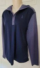 BASS OUTDOOR Blue Hooded Lightweight Poly Men’s Shirt Small NWT