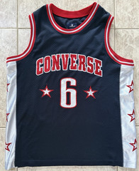 Converse All-Star Basketball Jersey #6 Mens Large Navy/Red/White