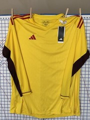 Adidas Crew Neck NWT Size 2XL Long Sleeve Yellow Shirt Light Stain