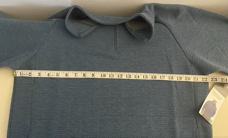 Berkley Jensen Mens Quarter Zip Pullover W/ Pockets Size L Ocean Blue gallery
