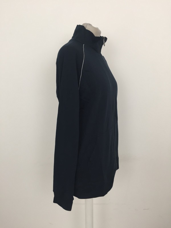 Boss Men's Track Top Size M Navy Funnel Neck Jersey Zip Up Logo Piping New gallery