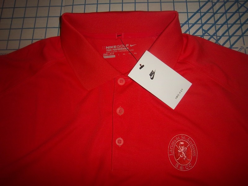 MENS 2XLARGE ORANGE NIKE GOLF LARTERS ST ANDREWS G&CC POLO SHIRT - NWT gallery