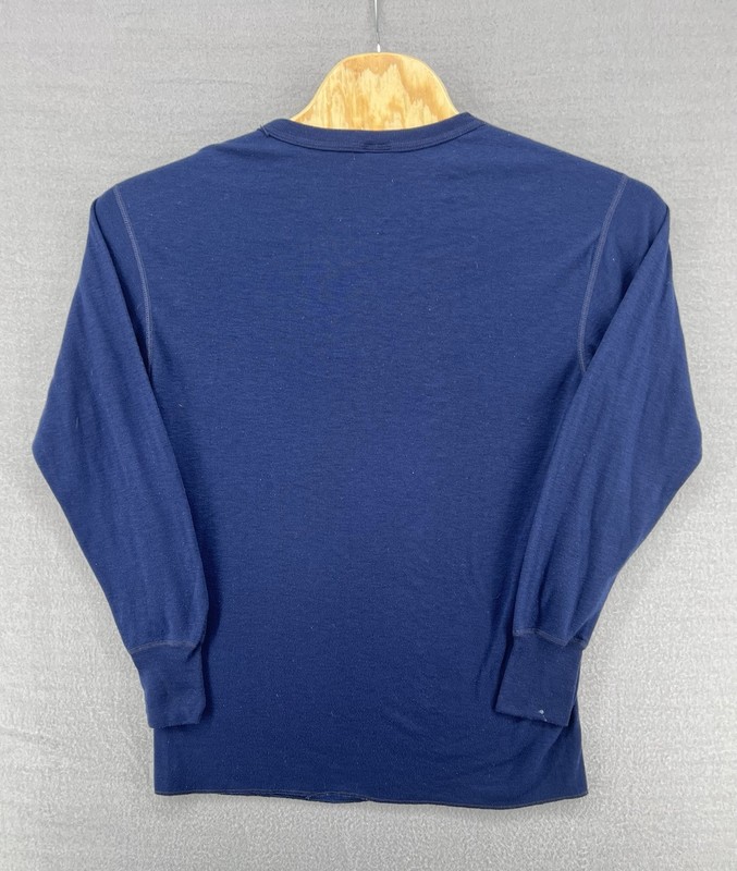 Vtg Duofold Thermal Shirt Mens Large Tall Blue Wool Blend Base Layer USA Made gallery