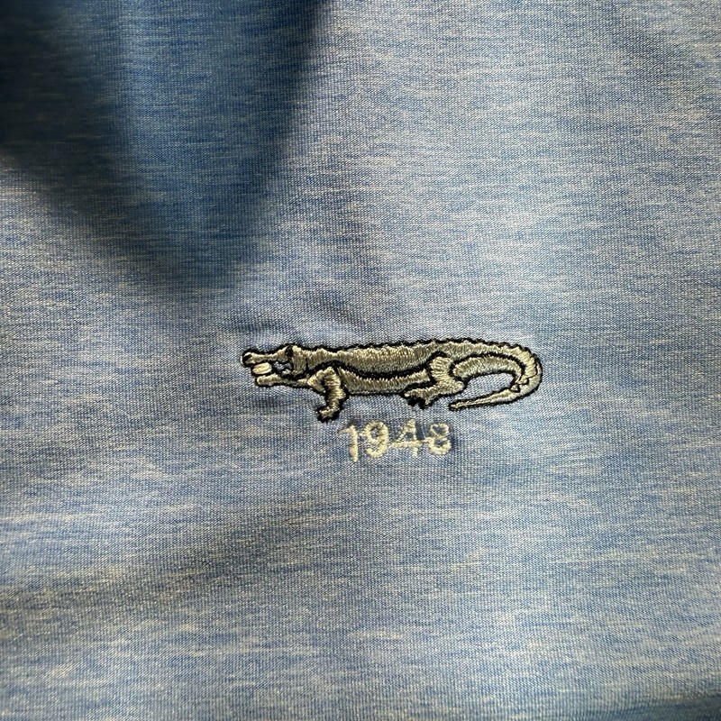 Straight Down Mens XL Quarter Zip Pullover Athletic Golf Blue Alligator Flaws gallery
