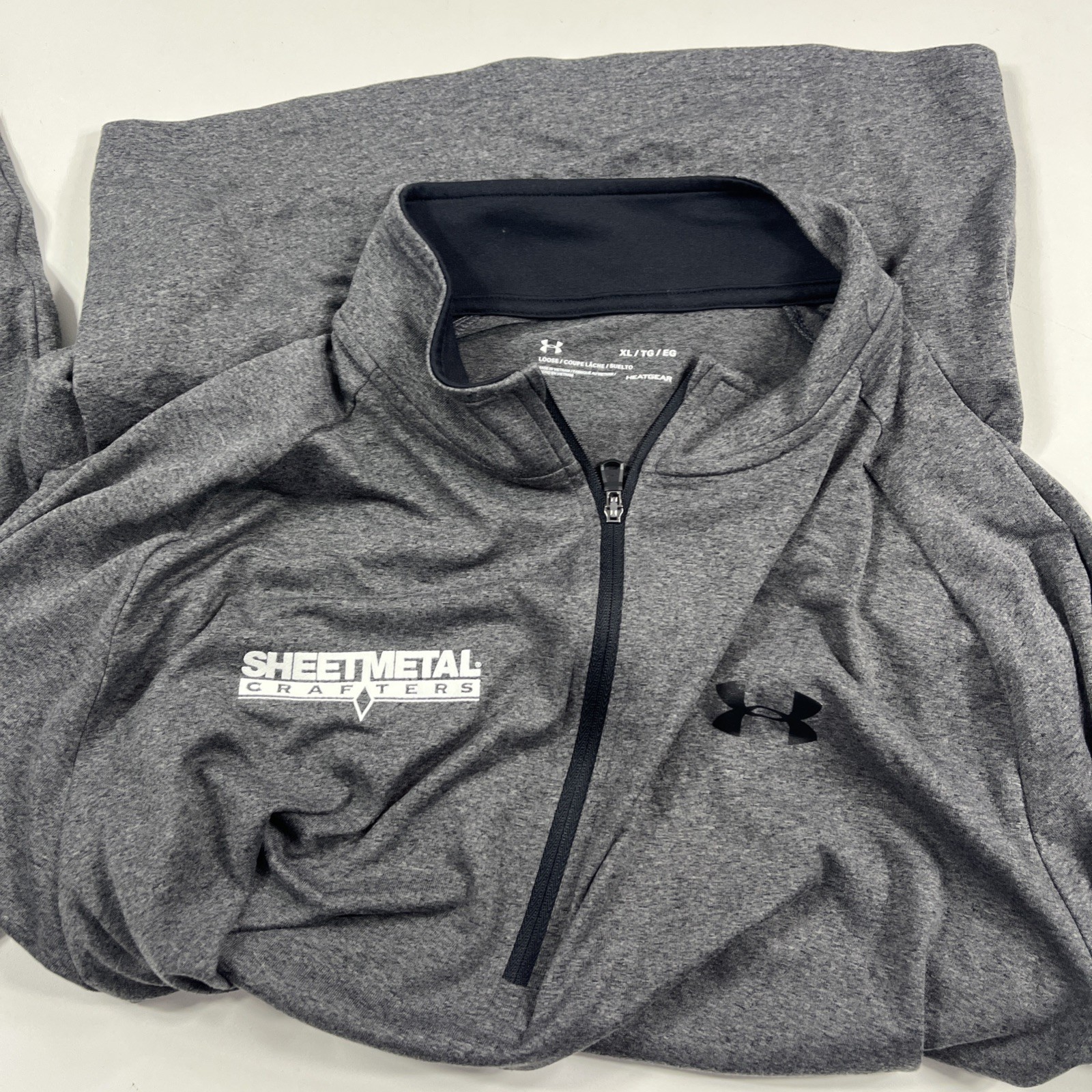 Under Armour UA SweaterFleece Quarter Zip Pullover Mens XL Gray Knit Golf Storm gallery