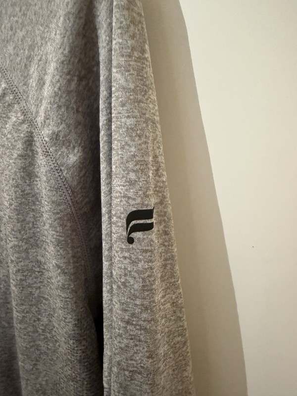 Fabletics Nylon Blend Pullover Mens X-Large Quarter Zip Thumbholes Hiking Gray gallery