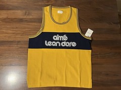 Aime Leon Dore ALD Knit Basketball Jersey Sweater Logo Black And Yellow Size XL