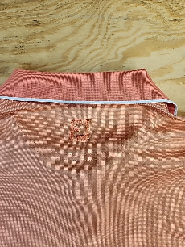 FJ Foot Joy Orange Golf Polo Shirt Mens Medium Lightweight Polyester gallery