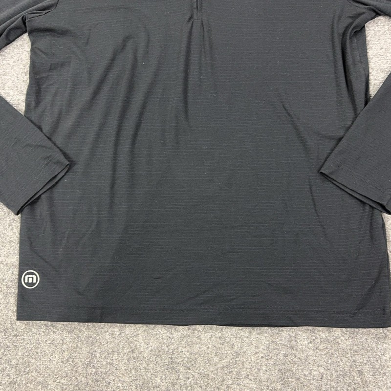 Travis Mathew Pullover Mens Medium Black 1/4 Zip Long Sleeve Golf Top Stretch gallery