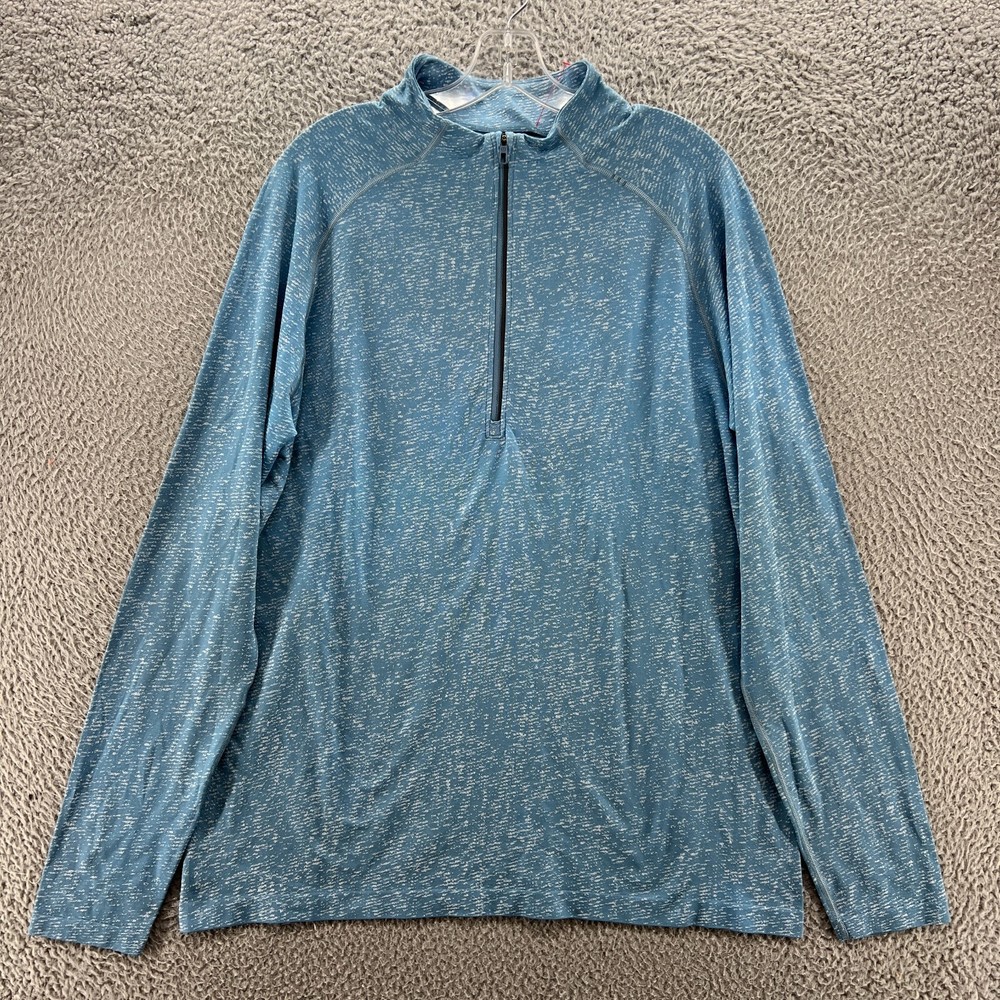 Lululemon Shirt Mens Extra Large Blue Metal Vent Tech 1/2 Zip Pullover Training