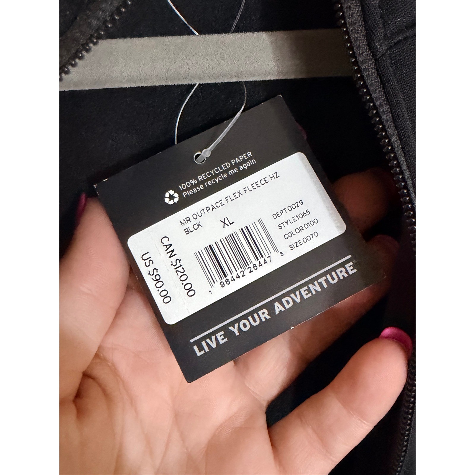 Eddie Bauer First Ascent Mens Outpace Flex Fleece Half Zip Pullover Black XL NEW gallery