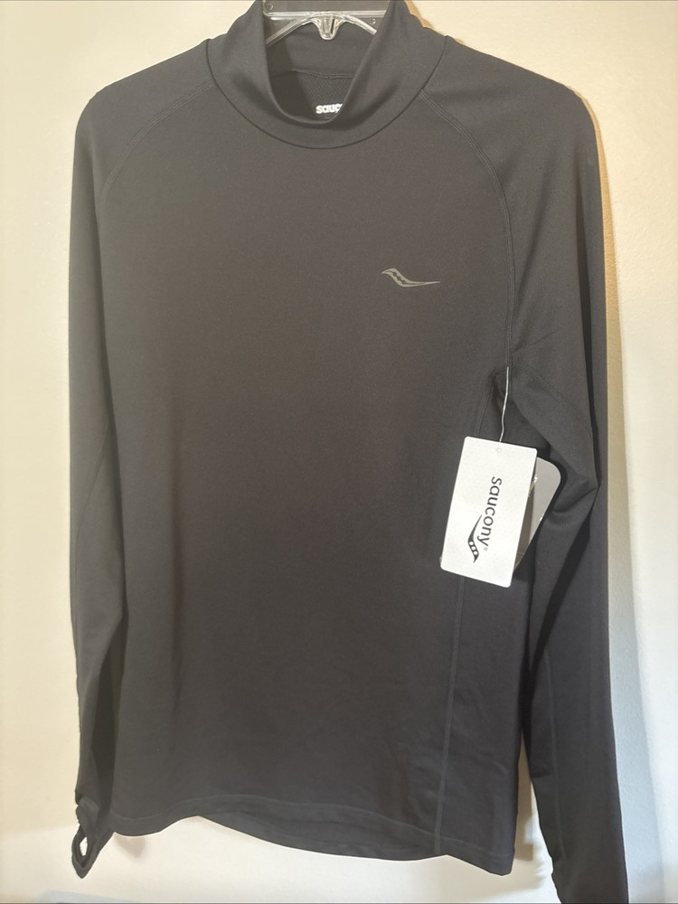 Saucony M Black Long Sleeve Primaloft Polyester Men's Pullover Running Shirt