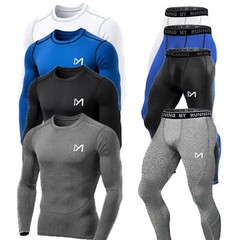Mens Long Sleeve Compression Shirts Base Layer workout Running Shirts / Leggings