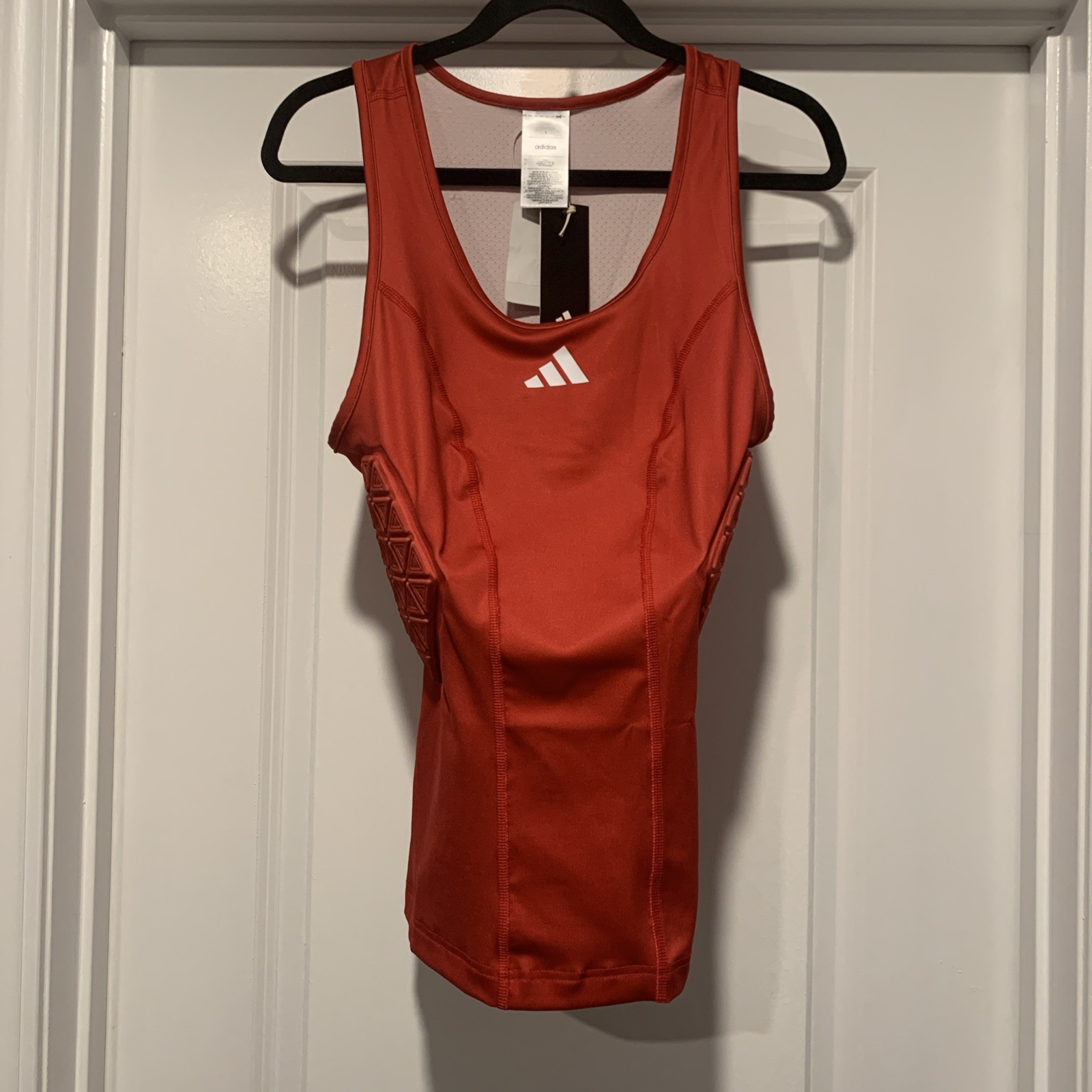 Adidas Padded Tank Men’s Large AEROREADY Red Compression Training Top NWT gallery