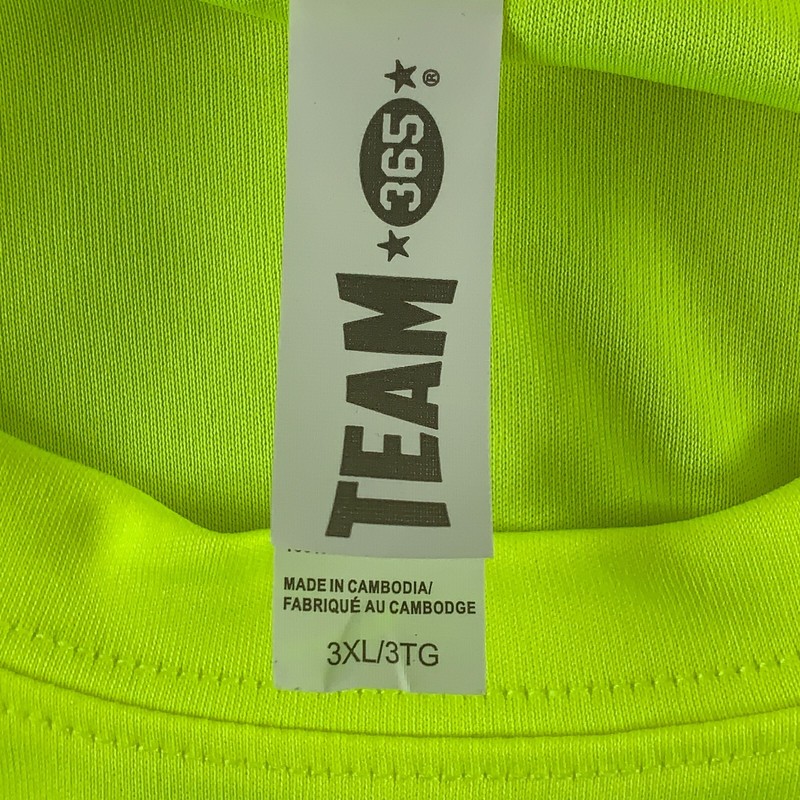 Team 365 Adult Size 3XL Safety Yellow Short Sleeve Crew Neck Performance Tee New gallery