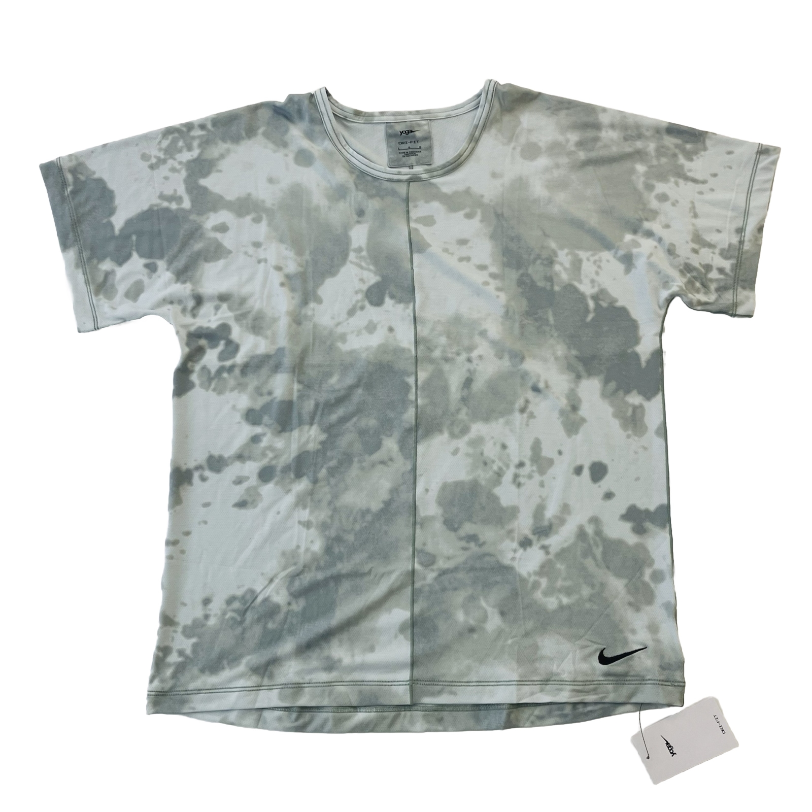 Nike Yoga Men All Over Print Short Sleeve Top Dri Fit Training Shirt Green M gallery