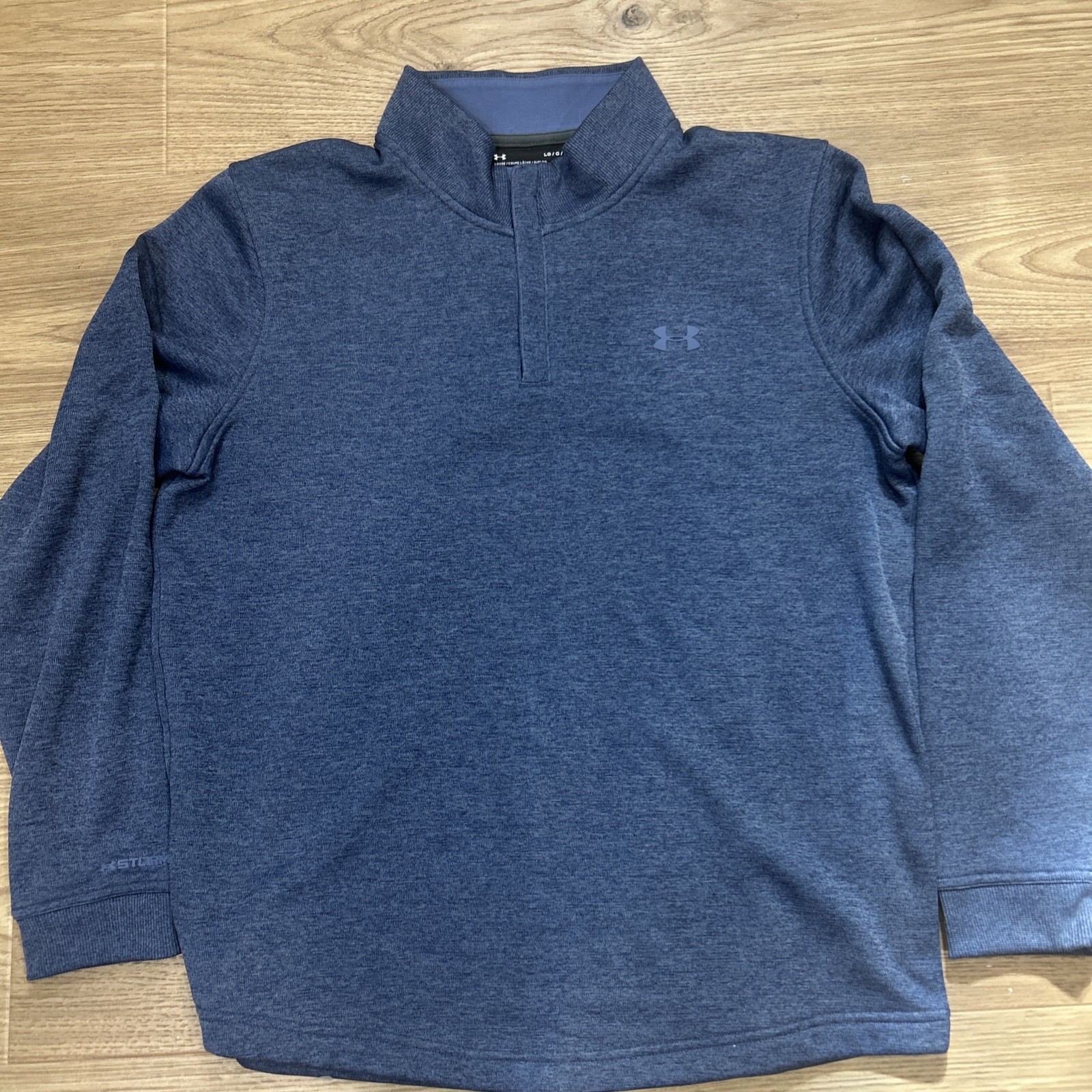 Under Armour ColdGear Pullover Mens Large Blue Golf Athletic Snap Mock gallery