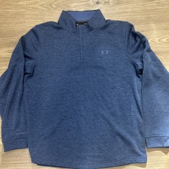 Under Armour ColdGear Pullover Mens Large Blue Golf Athletic Snap Mock