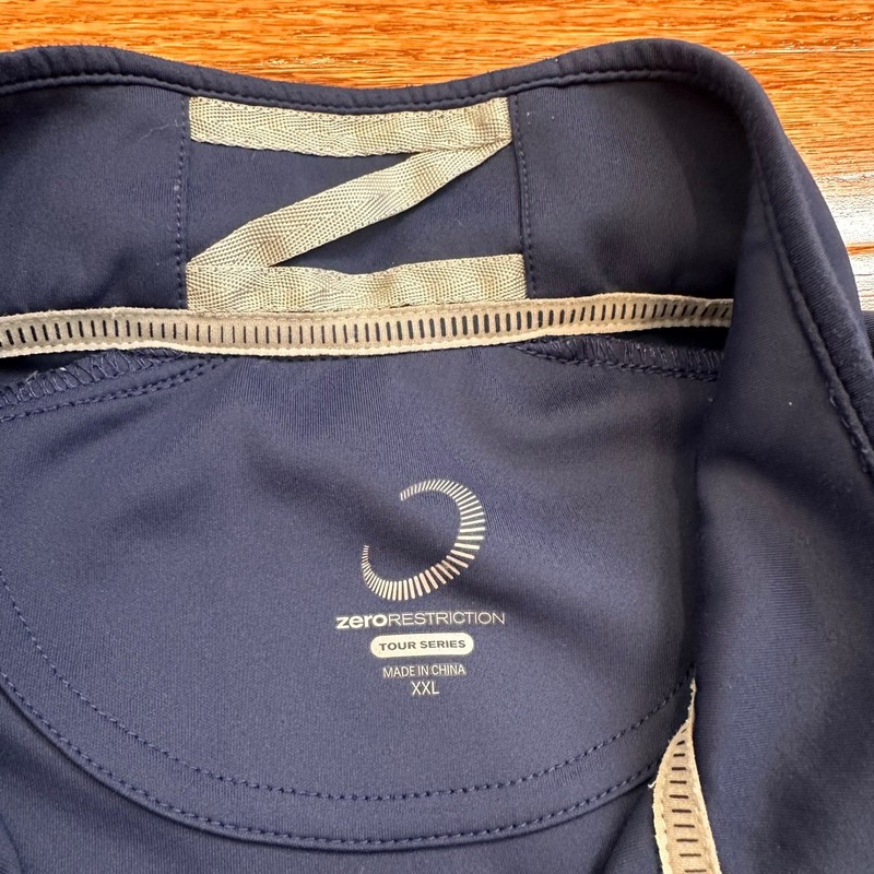 Zero Restriction 1/4 Zip Golf Pullover L330 Mens 2XL Performance Blue Logo gallery