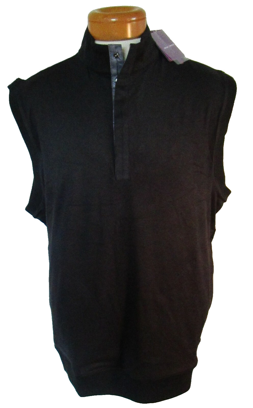 NWT Martin Mens Micro Suede Stretch Pullover Golf Wind Vest L Black MSRP$95 gallery