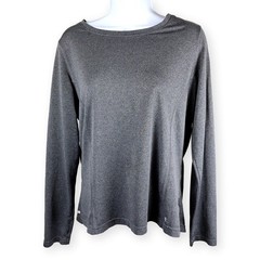 Danskin Now Gray Chevron Back Longsleeve Tee L