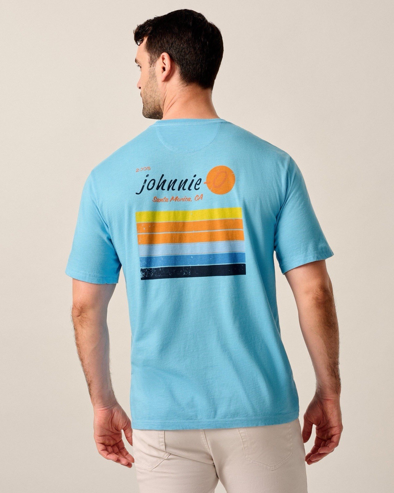 JOHNNIE-O MEN’S Sun Line Short-Sleeve Pocket T-Shirt MEDIUM MALIBU BLUE NEW gallery