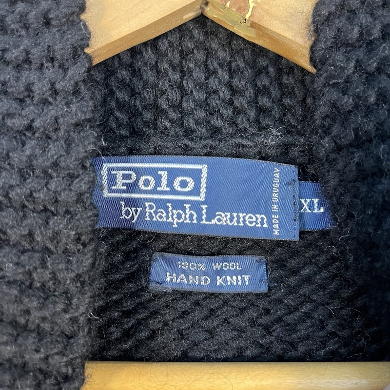 Vintage Polo Ralph Lauren Fair Isle 100% Wool Hand-Knit Full Zip Sweater XL gallery