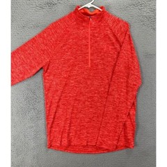 Under Armour HeatGear Pullover Shirt Adult Medium Red Loose Quarter Zip Mens