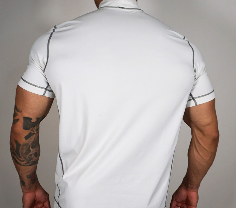 MEN'S WHITE SHORT SLEEVE NYLON SHIRT FOR MEN SIZE L gallery