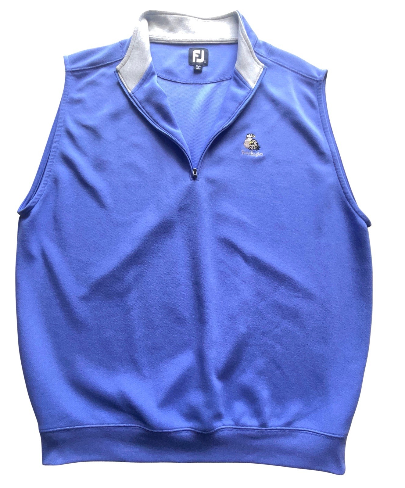 FootJoy Golf Vest Men L Periwinkle Blue 1/4 Zip Pullover Twin Eagles Club FJ gallery