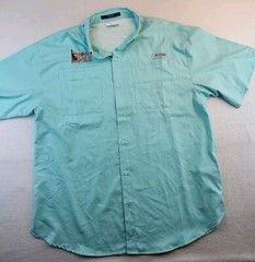 Columbia PFG Broken Clays Logo Fishing Outdoors Mens XL Shirt Vented Lightweight